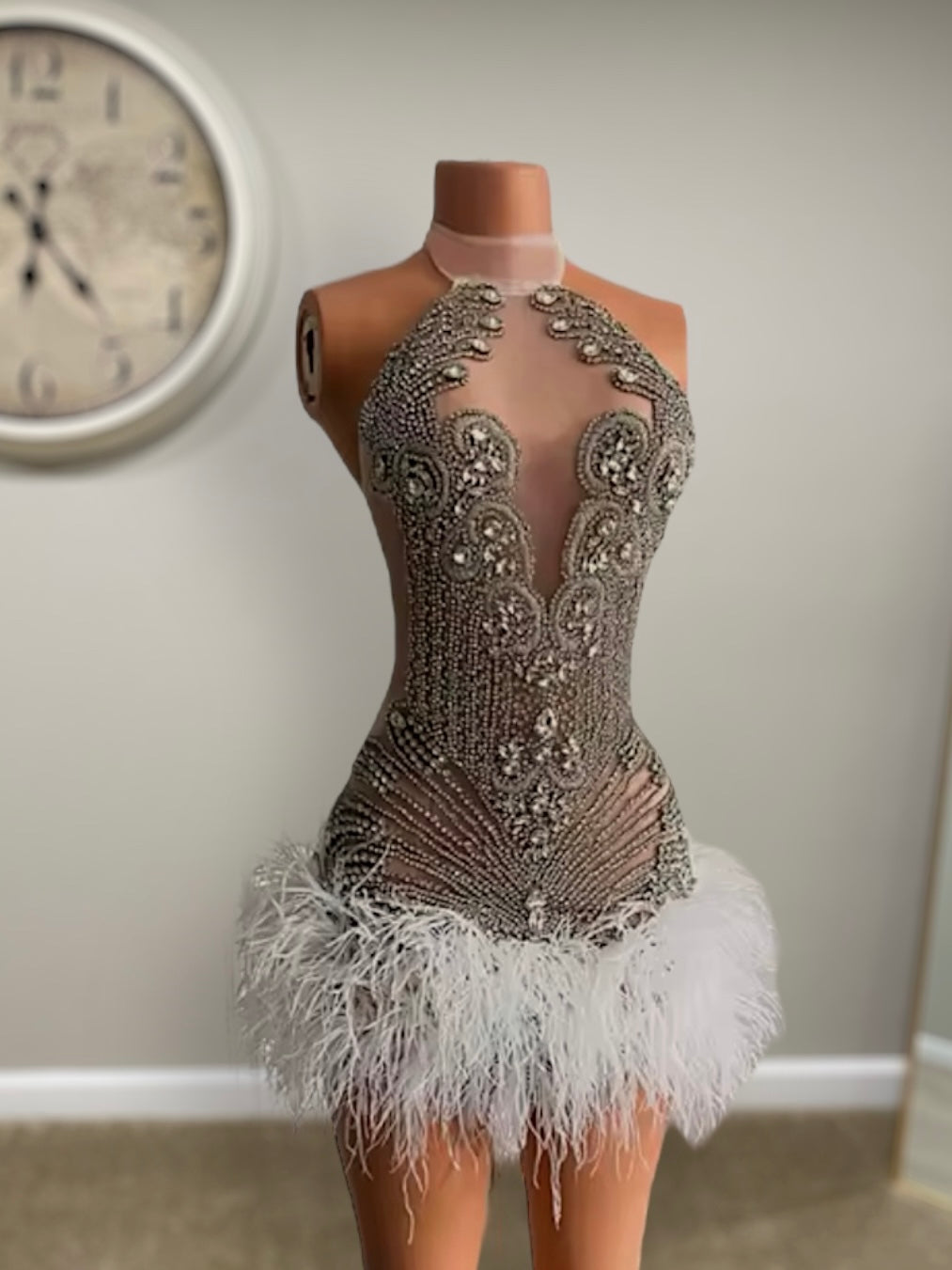 Isabell Diamond Feather Dress