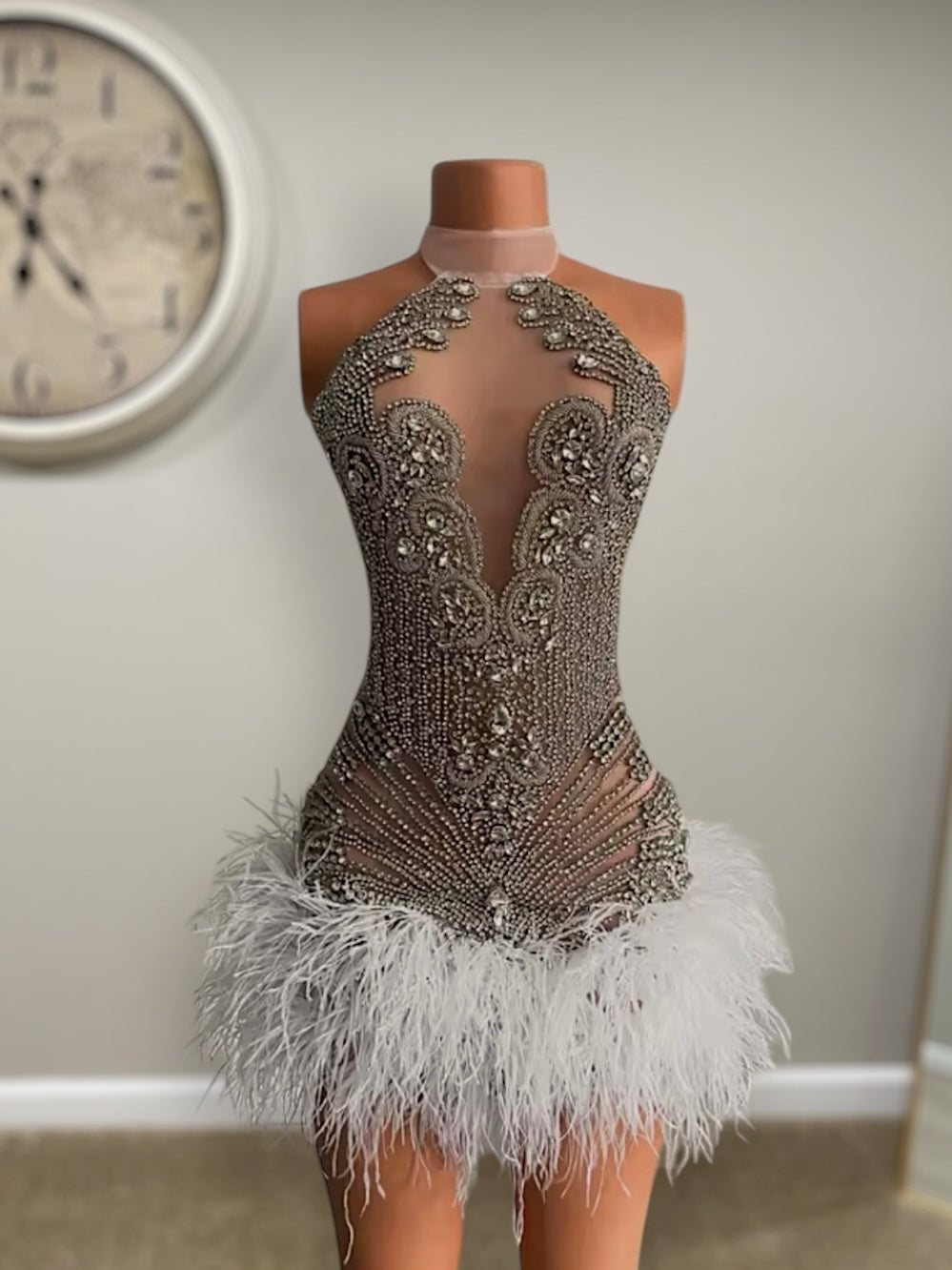 Isabell Diamond Feather Dress